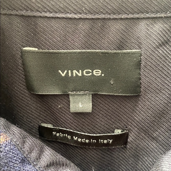 NWOT Vince Wool Blend Crosshatch Windowpane Fit Button Down Shirt Jacket size L - Picture 4 of 8